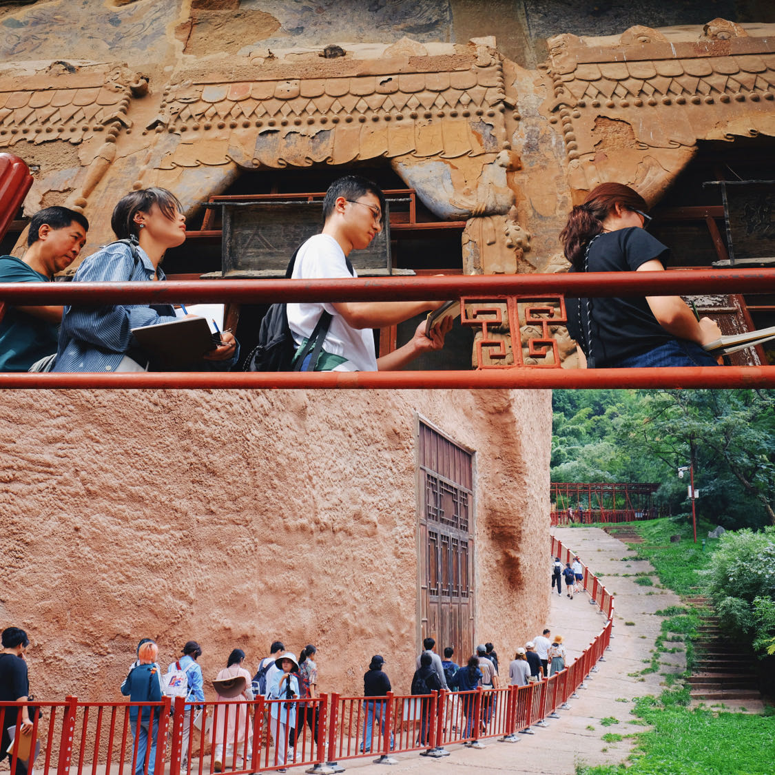 20240911-米兰·体育美术学院《专业考察》课程开设30周年专题研讨会举行-师生一行前往麦积山石窟实考察-胡思凡.jpg
